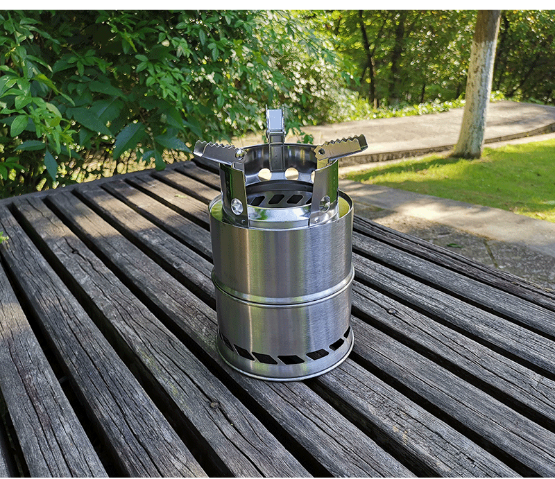 Nâng cấp bếp củi inox bếp cắm trại ngoài trời bếp gas di động gấp bếp dã ngoại - Bếp lò / bộ đồ ăn / đồ nướng dã ngoại bếp cồn du lịch