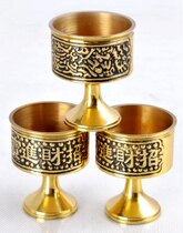 Buddhist hall household water supply cup dragon and phoenix to attract wealth and treasure pure copper wine cup cup altar offering cup tea cup toast large size