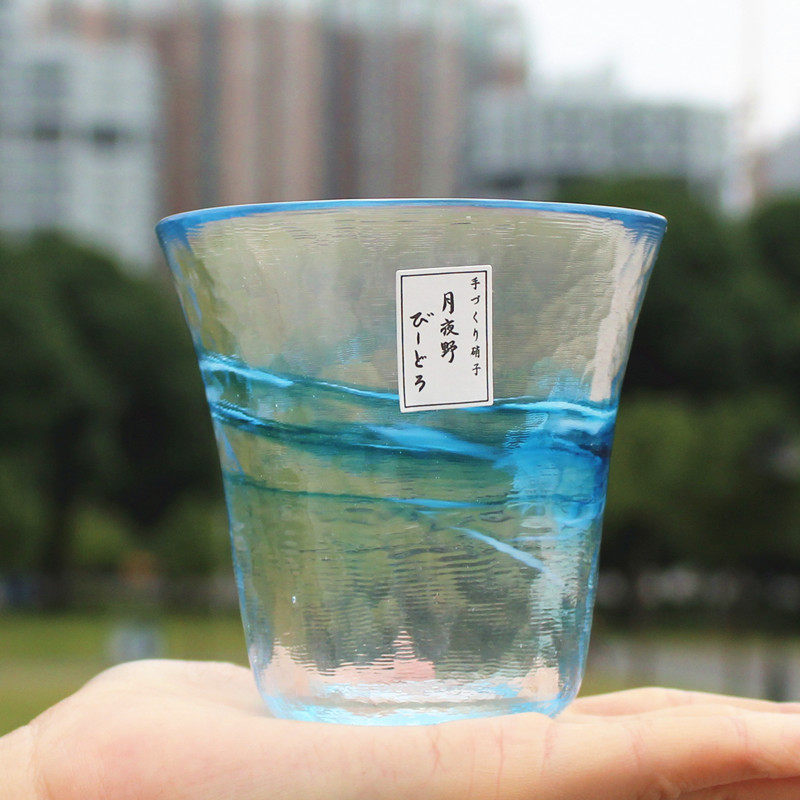 Special price Japan import month Night Wildwork Room handmade glass mug hammer mesh stained glass tea cup lemon water cup