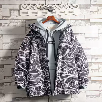 Sugar rose special offer thickened cotton coat men's winter Korean version of the student handsome loose hooded couple coat trend