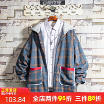 BTMG Sugar Rose 22 Japanese retro plaid hooded jacket mens spring and autumn ins trend casual jacket