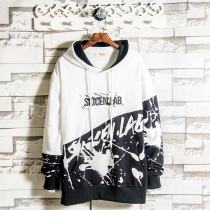 Sugar Rose 21 Graffiti letter print hooded sweater Male street trend spring and autumn Japanese students hoodie