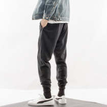 2018 summer trend men solid color nine pants men slim small feet Japanese retro simple students closed casual pants