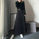 2023 new all-match pleated skirt women's long spring and summer a-line skirt high waist slimming big swing to the ankle long skirt