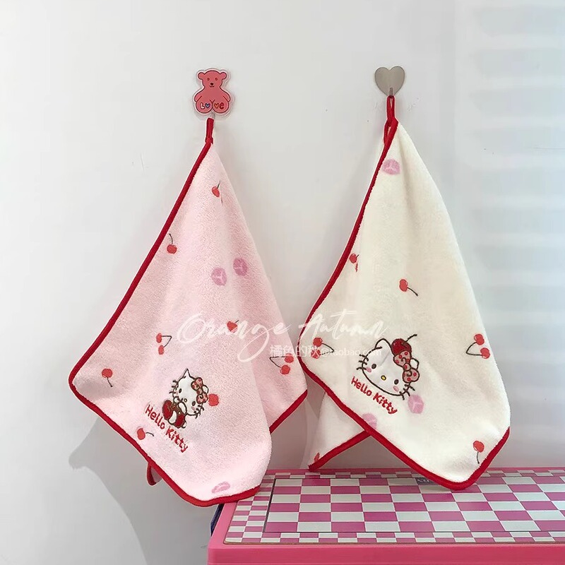 Sanrio Hello Kitty Face Towel, Household Hanging Absorbent Towel, Quick-Drying, Lint-Free, Kidsren's Bath Towel Sanrio Hello Kitty Face Towel, Household Hanging Absorbent Towel, Quick-Drying, Lint-Free, Kidsren's Bath Towel