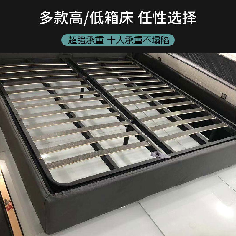Soft bag bed minimalist modern box bed solid wood plate double man bed high case containing containing bed can be matched with the headboard