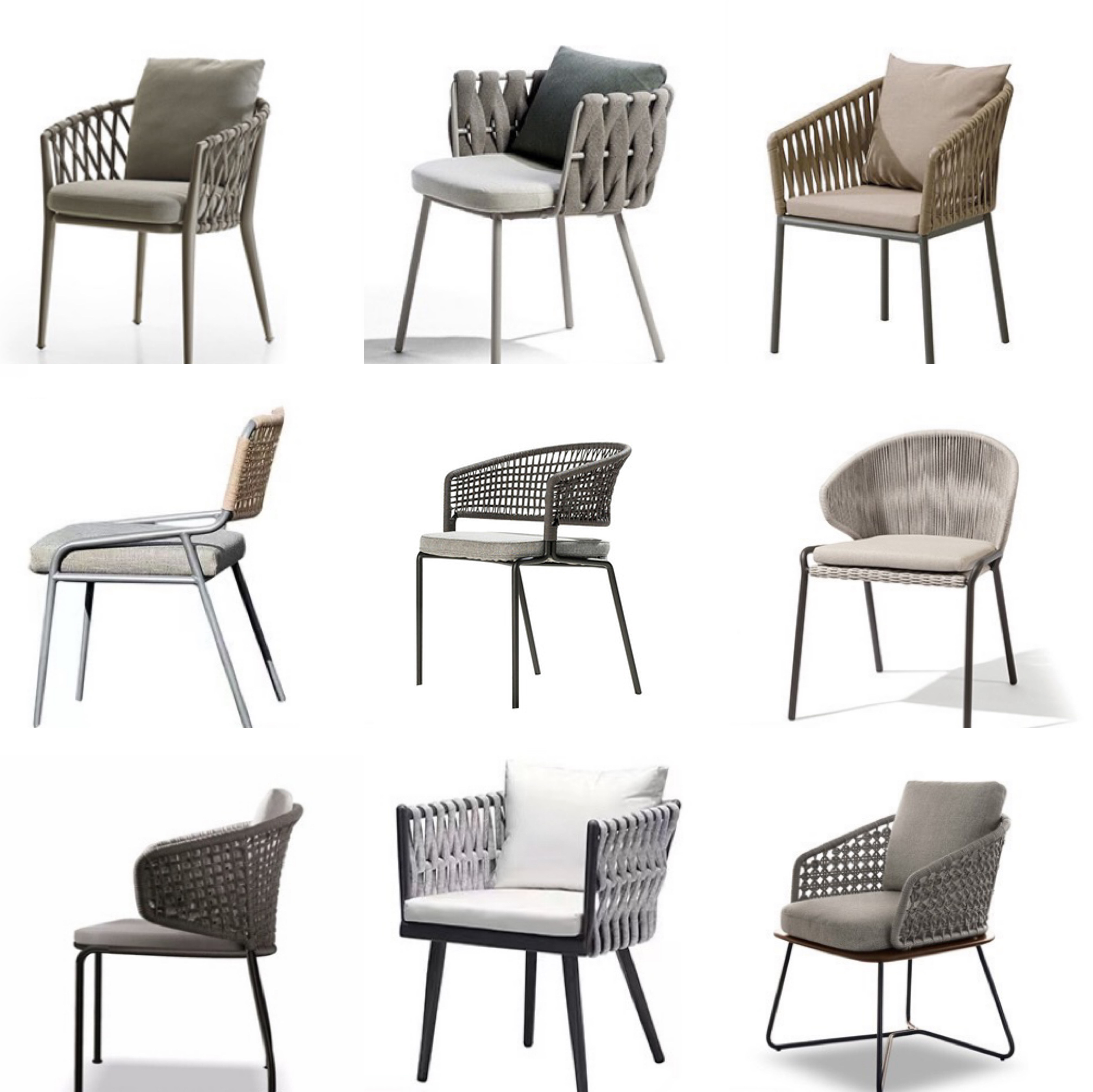 Nordic Outdoor Table And Chairs Terrace Outdoor Leisure Rope Choreography Chair Patio Balcony Garden Vine Chair Table Three Sets Combinations