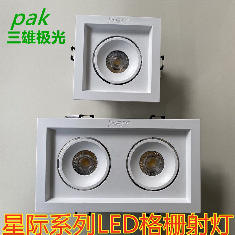 Sanxiong Aurora LED grille spotlight Interstellar COB dare lamp single head double head bean gall square ceiling projection lamp 2*6W