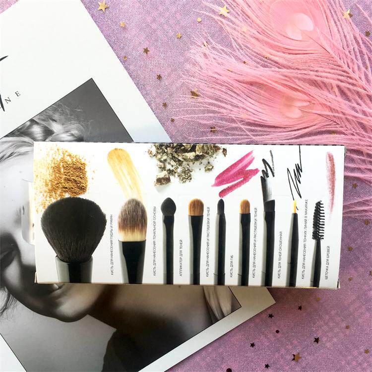 Russian local makeup brushes 9 pure animal hair brushes loose powder brush foundation brush eye shadow lip eyebrow brush