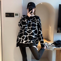 BAO WEN SLEEVE HOODED SWEATSHIRT WOMAN 2022 NEW FOREIGN AIR KOREAN VERSION RETRO DAY SYSTEM LOOSE Wearing Lazy sweater