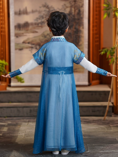 Новый костюм династии Хань для мальчиков, новинка 2025 года, костюм Тан для мальчика, весенне-осенний костюм, детский костюм для маленьких мальчиков, осенний костюм маленького мастера