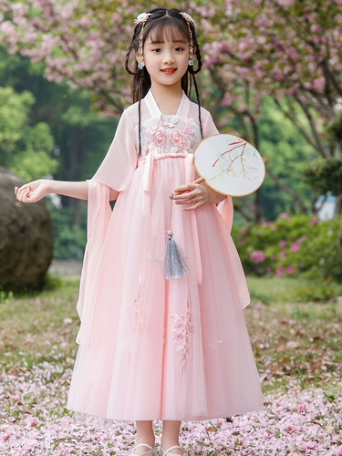 Династия Хань для девочек, новинка 2025 года, летняя одежда, детский костюм, костюм супер феи Тан, костюм в китайском стиле для маленьких девочек, летняя одежда