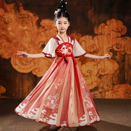 Летнее ханьфу, юбка на девочку, костюм, летняя одежда