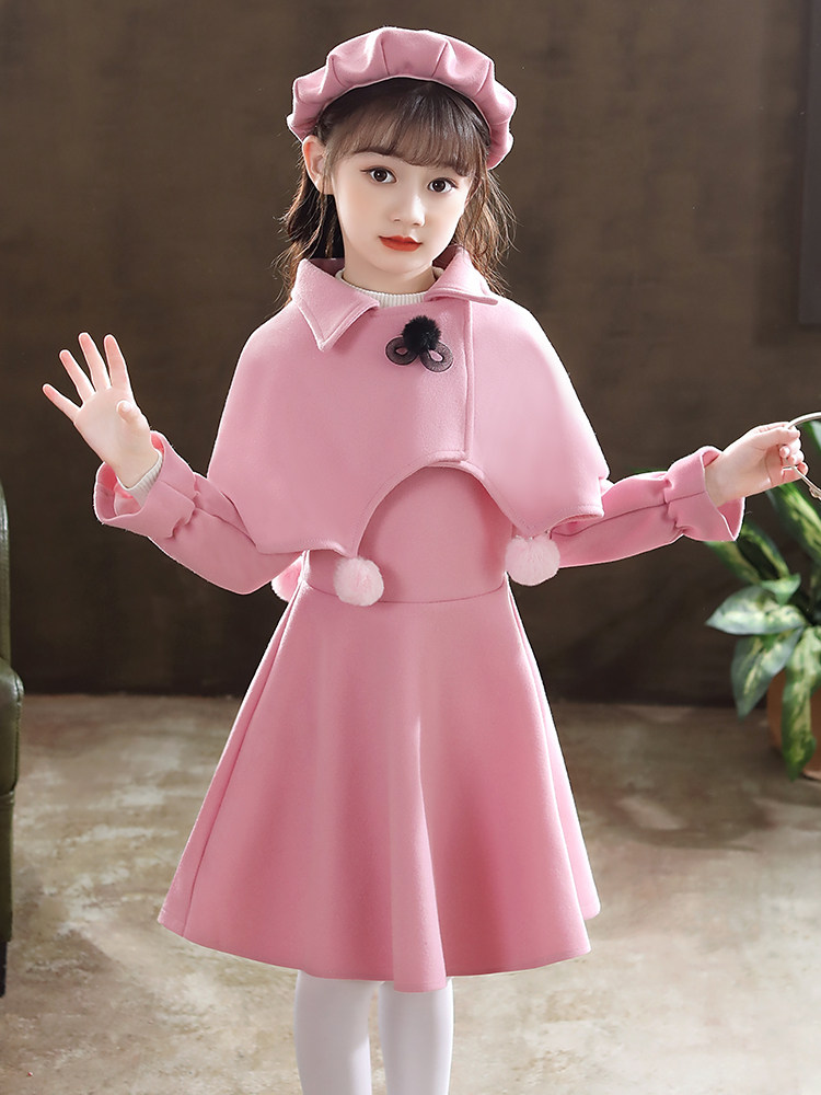 Girls princess dress autumn and winter 2021 new children's foreign school dress spring little girl spring new Year skirt spring and autumn