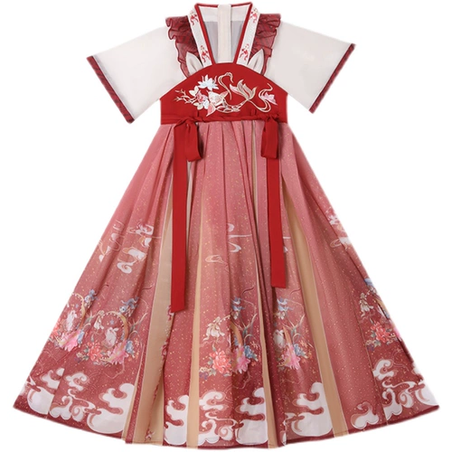 Летнее ханьфу, юбка на девочку, костюм, летняя одежда