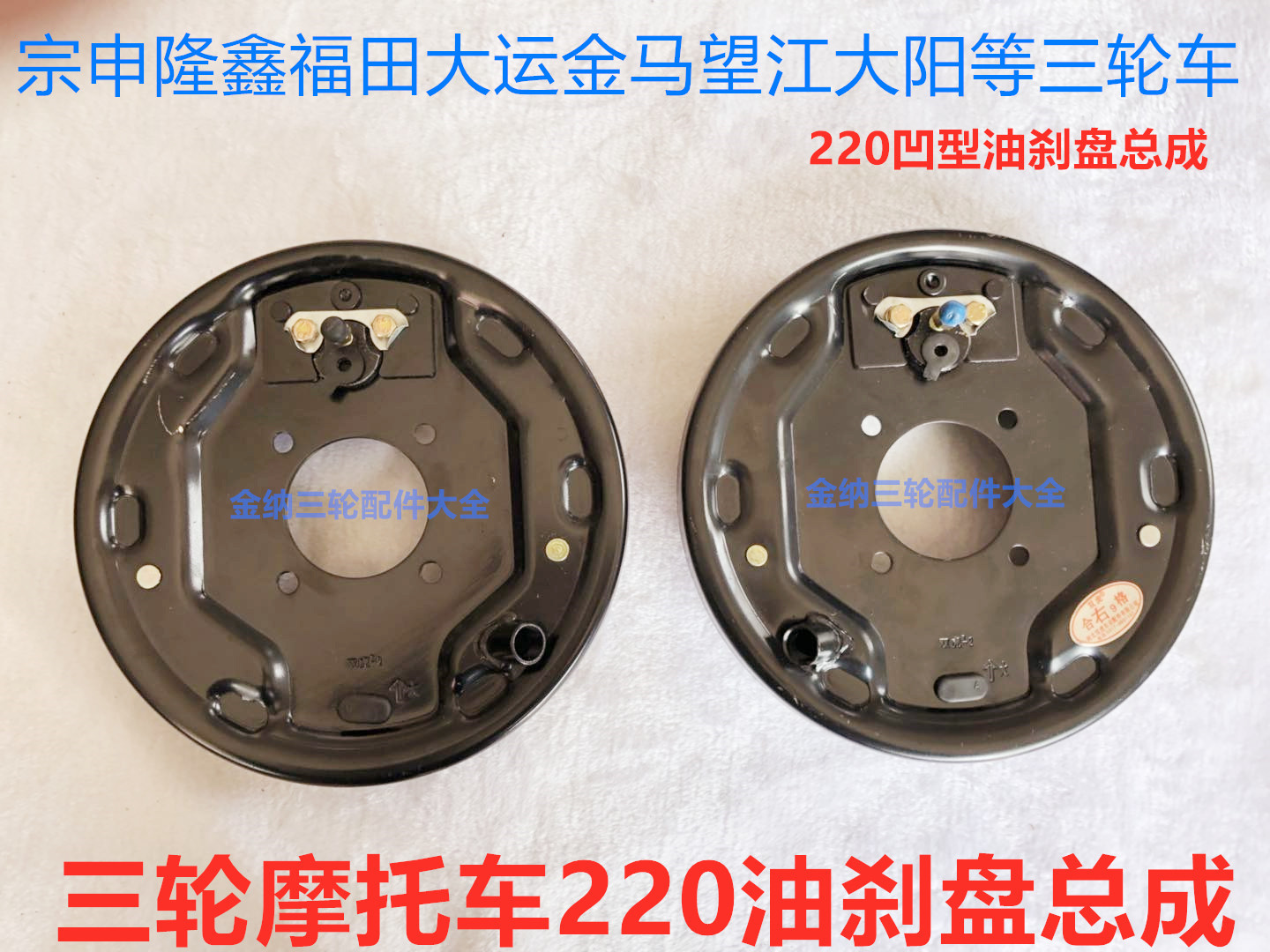 Zongshen Longxin Jinma Futian tricycle 220 oil brake plate assembly tricycle accessories oil brake plate