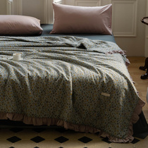 Soft glutinous full cotton double layer yarn summer by small crushed flower princess windy lace with soy pure cotton air conditioning by summer cool by summer