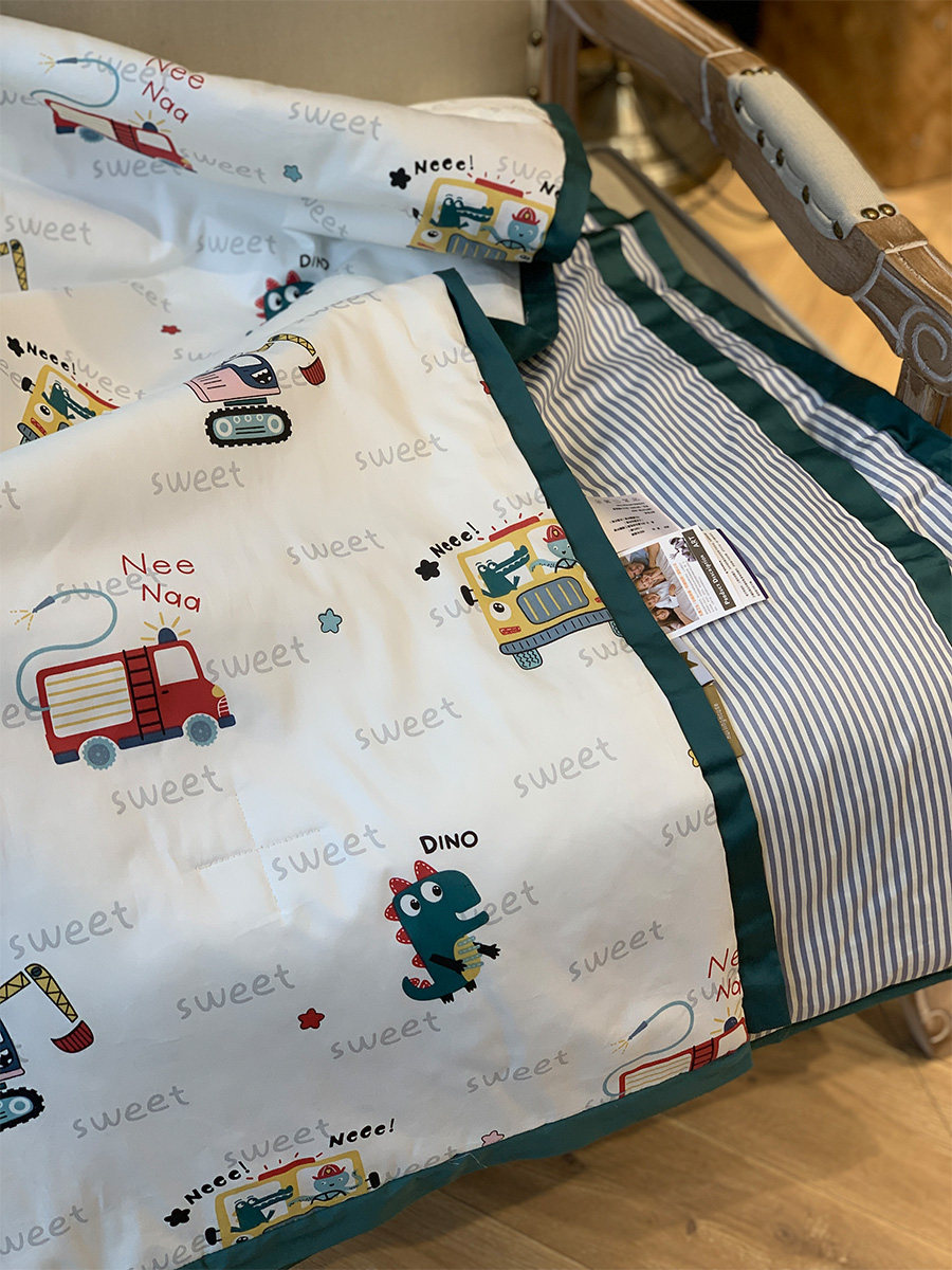 Class A 60S long suede cotton soy antibacterial child summer quilted by pure cotton Kindergarten summer cool by air conditioning quilt washable quilt