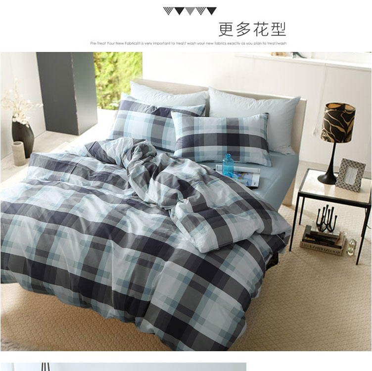 gia đình đơn giản lưới 1,5m của khăn trải giường giường bông ba mảnh Bốn bông bốn bộ IKEA nam - Bộ đồ giường bốn mảnh chăn ga cao cấp luxury