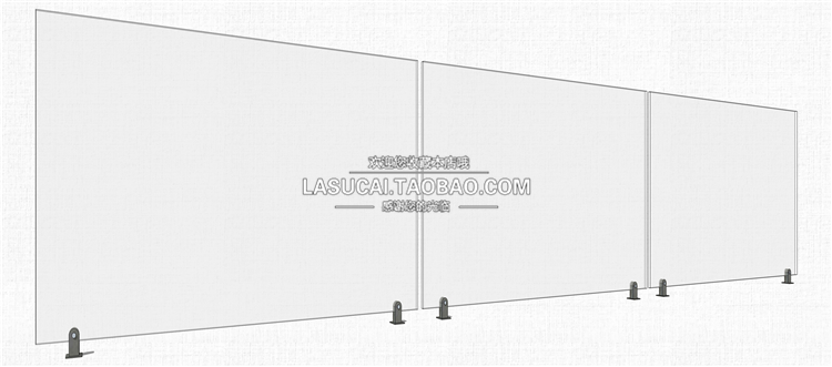 T218园林景观栏杆扶手SU模型玻璃栏杆护栏楼梯扶手不锈钢...-2