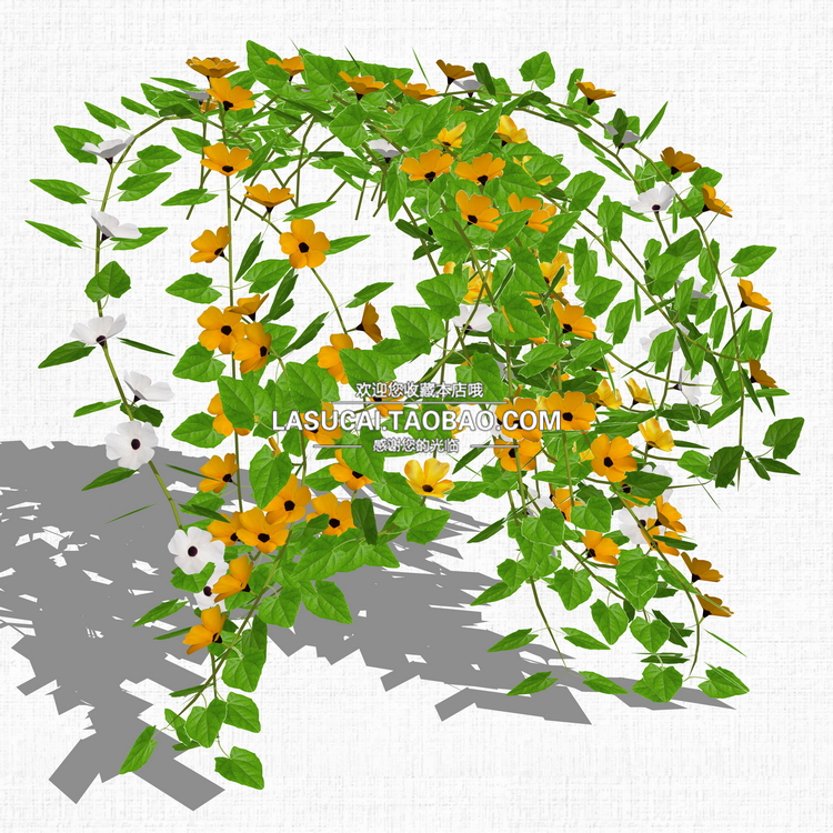 T212藤本绿植植物SU模型爬藤藤蔓攀爬植物垂吊绿墙sketchup组...-15