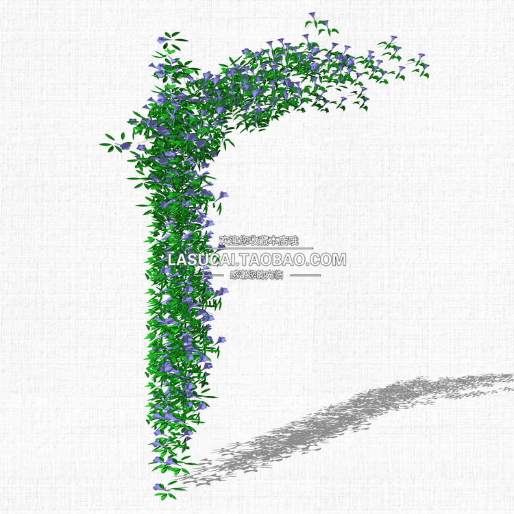 T212藤本绿植植物SU模型爬藤藤蔓攀爬植物垂吊绿墙sketchup组...-9