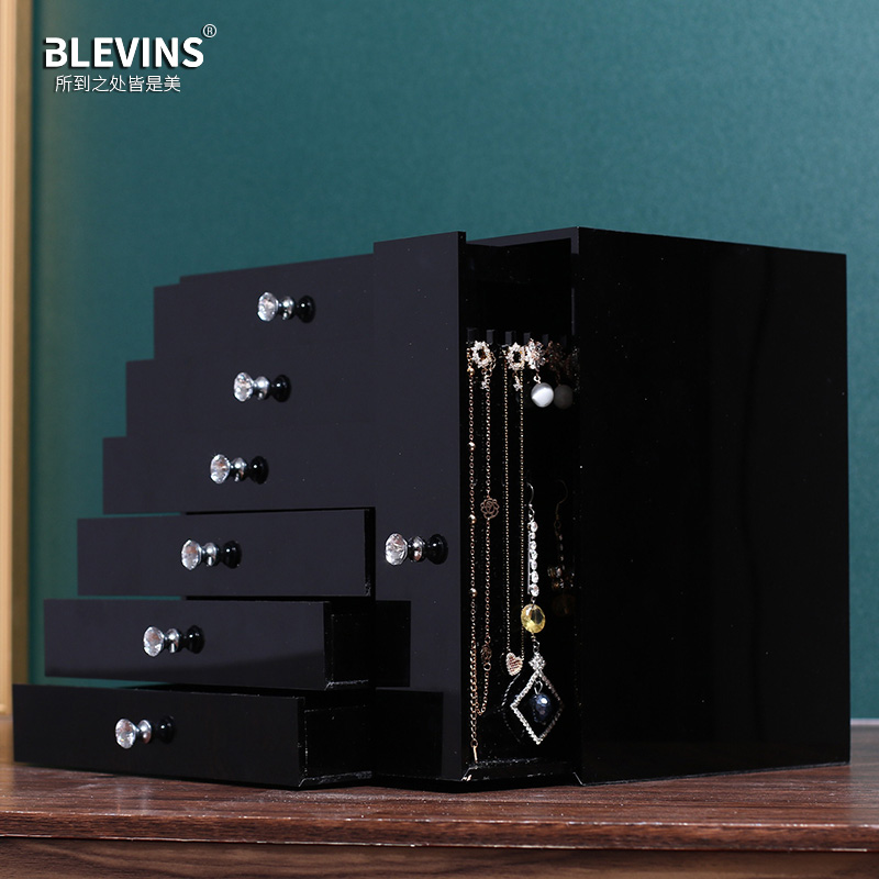 Necklace jewelry box storage box earring jewelry princess stud earrings European-style earrings Korea multi-layer large capacity jewelry rack