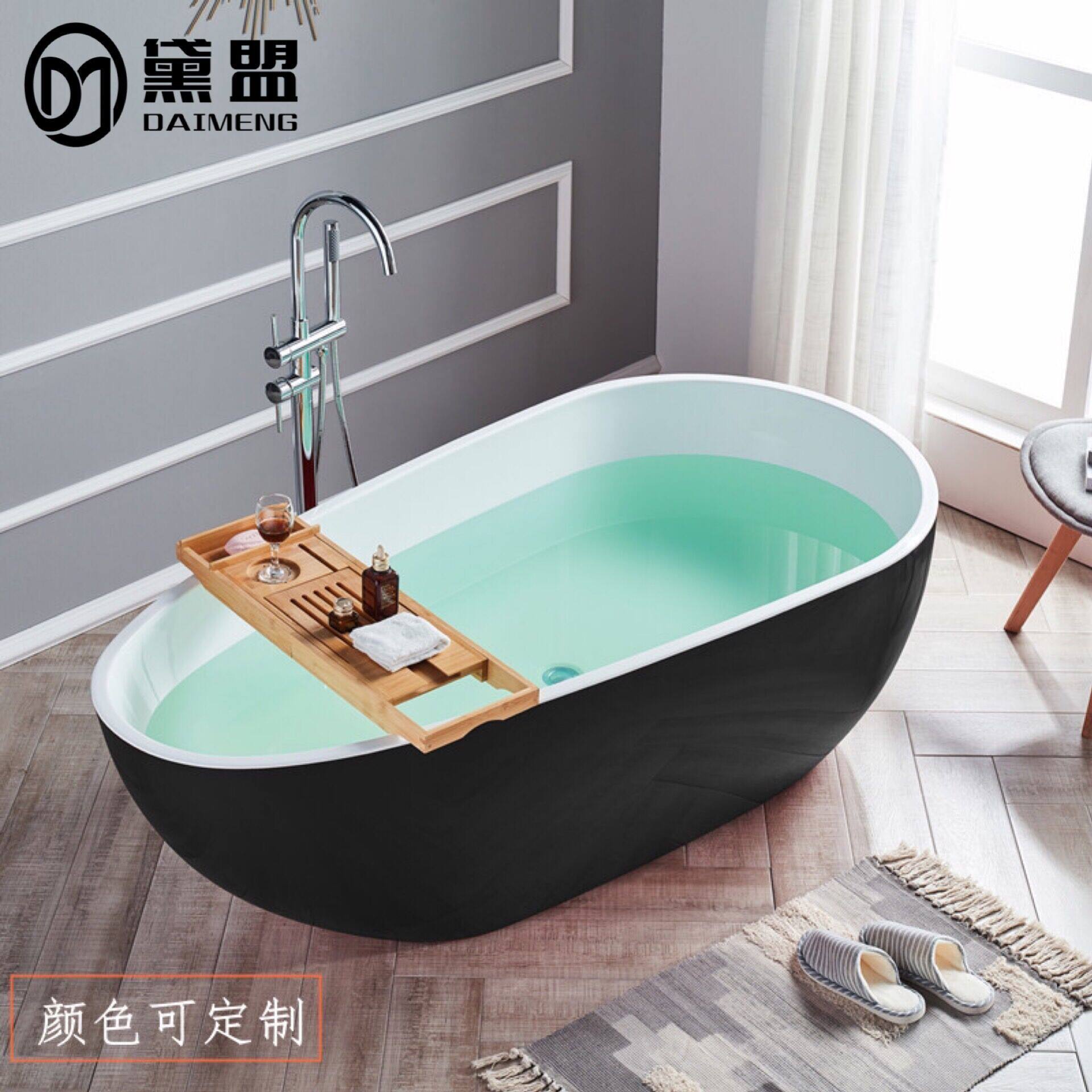 Small apartment bathtub independent household adult bathroom acrylic European-style large bathtub couple bathtub bathtub