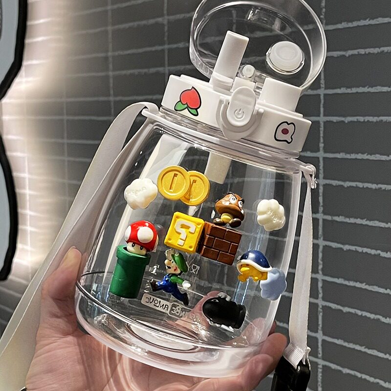 Japanese GP Large Capacity Water Cups Summer Holding Baby Bag Straw Cup Stickers For Men And Women Cute Nets Red Kettle Bottle