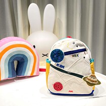 Japanese childrens dinosaur small planet backpack male and female baby school bag cute color matching Messenger bucket backpack