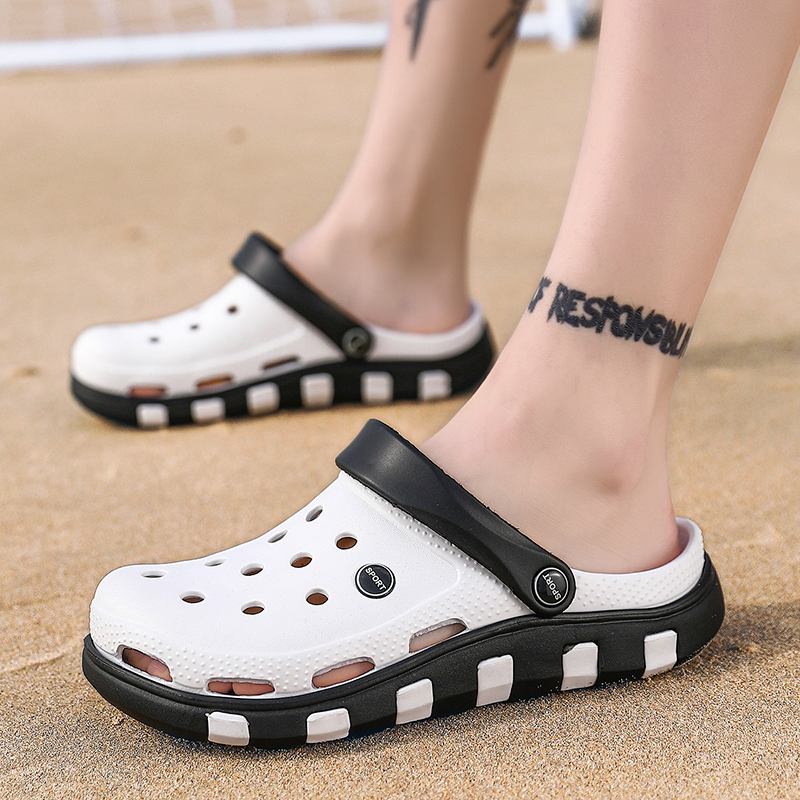 Japan Hollowed-out Dongle Shoes Men Sports Slippers Summer Trend Baotou Sandals Sandals Shoes Non-slip Soft Bottom Beach Shoes