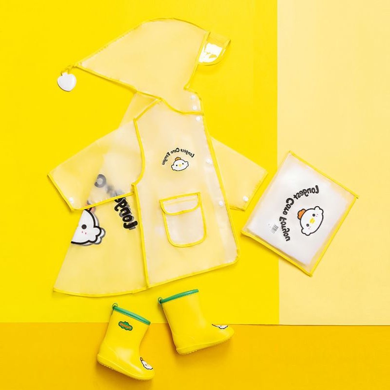 Japan GP children's raincoat kindergarten boys and girls primary school students waterproof transparent children's poncho big children baby