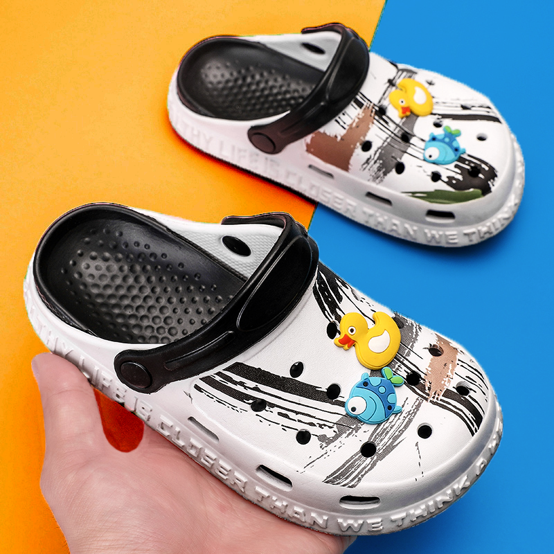 Japanese GP Children Cave Shoes Summer Girl Sandslippers Boy sandals Boy Baby Non-slip Soft bottom parent-child beach Shoe