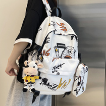 Japan GP Summer Astronaut Zipper High School Student Backpack Mens and Womens Tide Brand Backpack Casual Printing School Bag