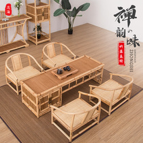 Simple tatami tea table Japanese small tea table bamboo rattan window table creative balcony tea table and chair Kang few Zen low table
