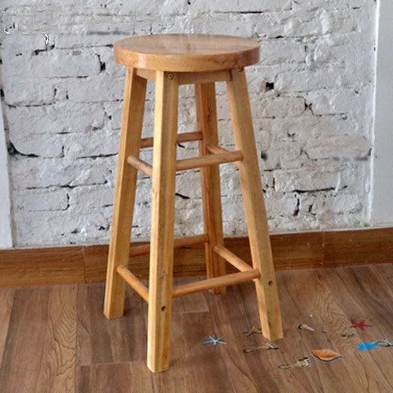 Solid wood bar stool creative home modern simple high stool front desk cash register high stool Nordic casual bar chair