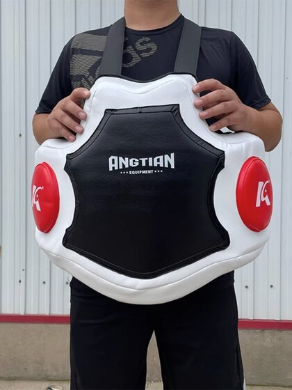 Martial Arts Chest Protector for Sanda, Muay Thai, Boxing, Thickened Protective Chest Guard, Combat Training Waist Target, Whip Leg Side Kick Target, Waist Protector Gear