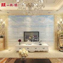 Tiles TV background wall marble living room sofa background wall tiles European simple modern sea