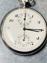 @228 Excolsior single-built chronograph pocket watch second-hand antique antique three-month warranty