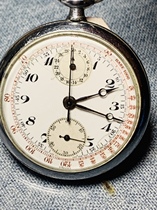 @234 Single-button chronograph pocket watch. The disk has slight cracks. Medieval antique. Warranty for three months.