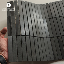 Black all-over natural stone mosaic high-end dark style hotel KTV background wall tiles