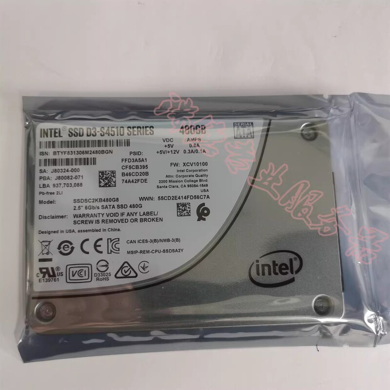 Intel S4510 S4610 480g Ssdsc2Kb480G8 Ssdsc2Kg480G8 Comes with a One-Year Warranty
