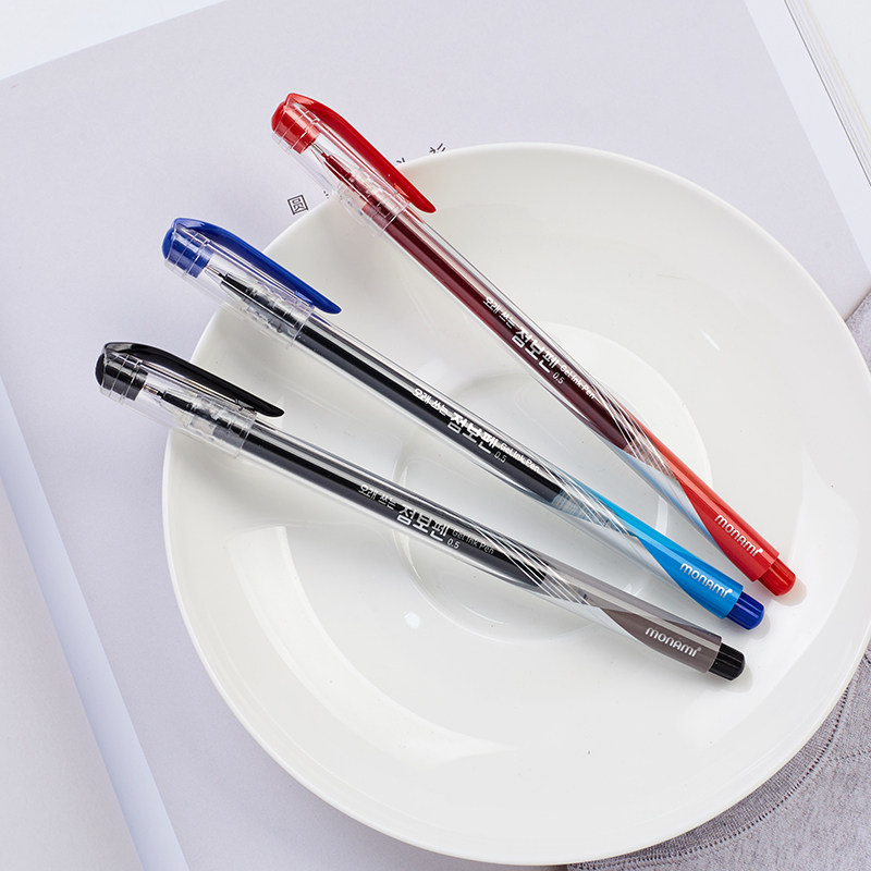 South Korea's monami Mu Namei Mu Namei 2089 black blue red 0 5mm large capacity water-based neutral signature pen