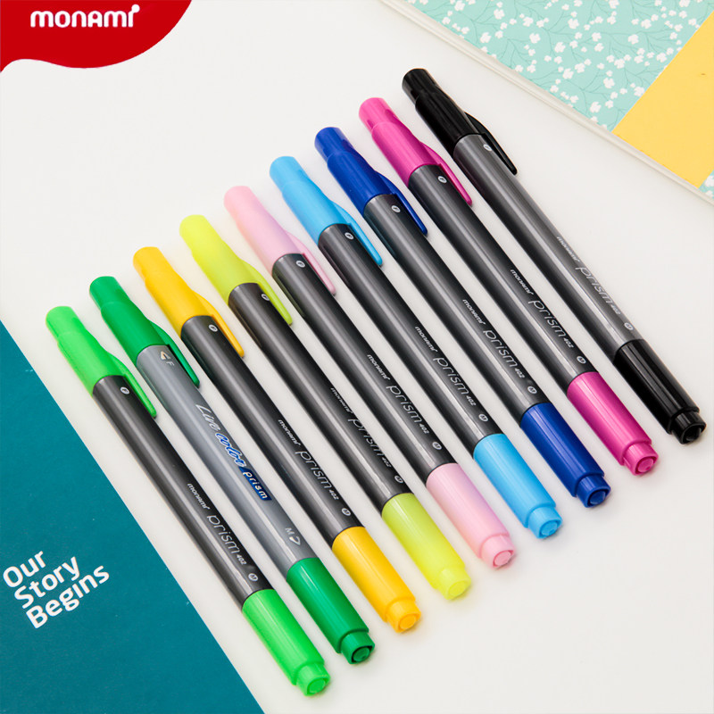 South Korea Muramami Monami 402 Double Head Hook Line Notes Pen Students Fine Art Water-based Pen Painting Color Pen