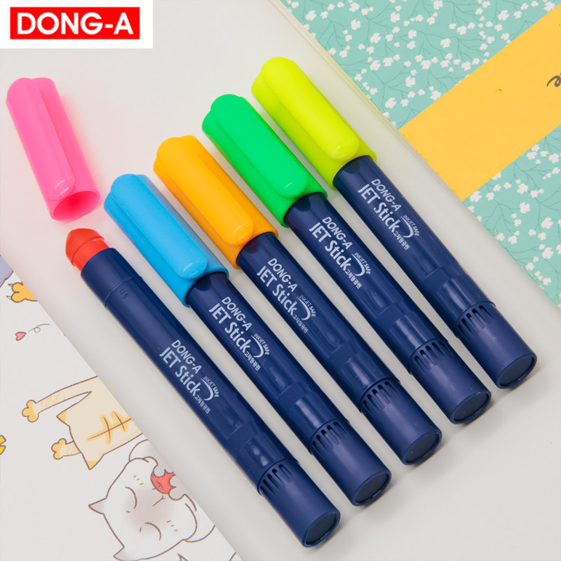 South Korea imports East Asian basket bar simple label JETSTICK creative jelly solid fluorescent pen smooth