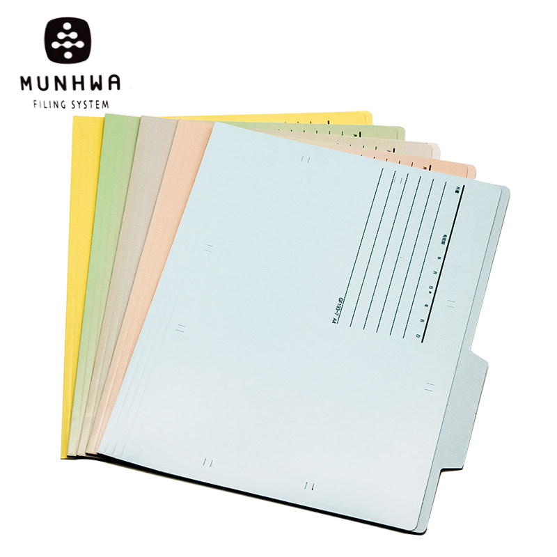 South Korean import munhwa color folder A4 paper multiribbon label with mounting hole clip