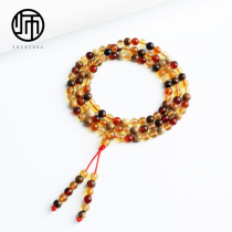 Immortal treasure collection grade natural non-optimized raw ore amber amber and blue amber multi-treasure 108 beads 5mm