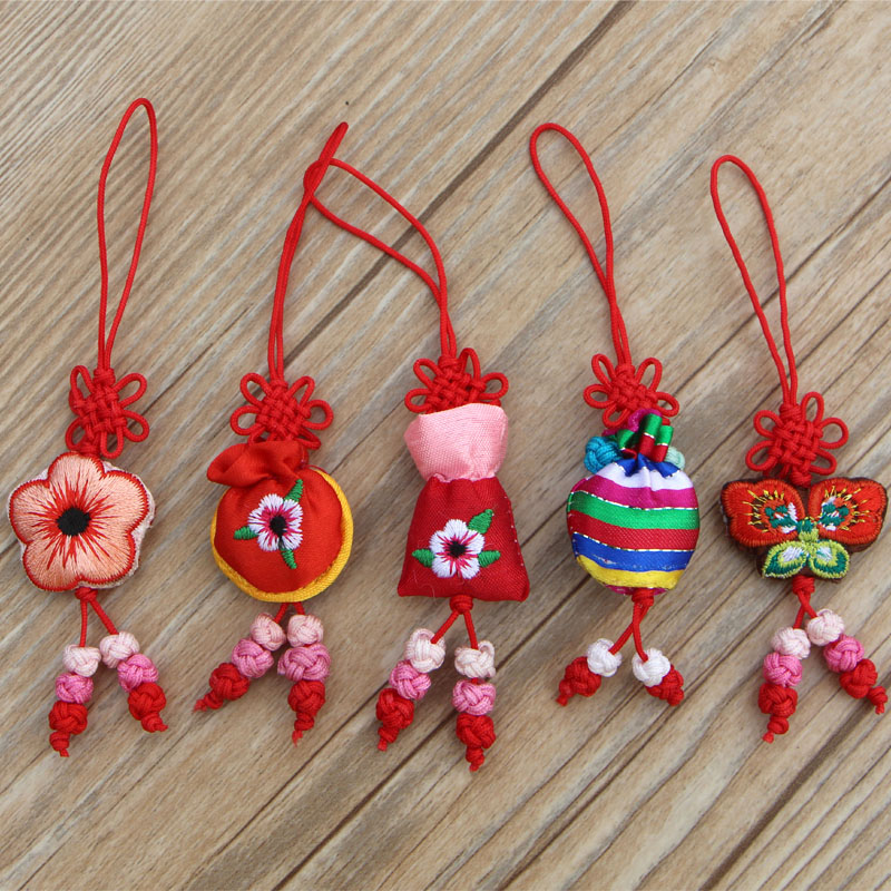 End of the Dragon Boat Festival Embroidery Mini Balsammy Bag China Knot embroidered decoration hanging decoration Key Bag Mobile Phone Hanfu Hanging Accessories