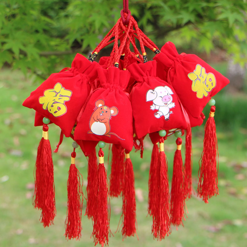 XII Zodiac Xiaoxiang Xiangfei Festival sauce bag bag bag hair bag wool bag hollow bag car small hanger