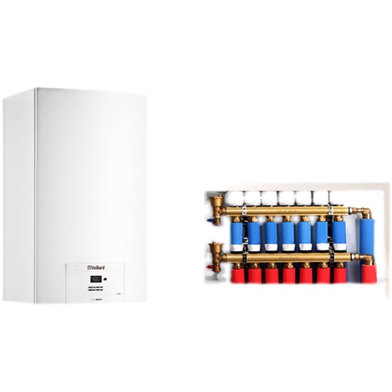 Shanghai Water-Based Floor Heating Home Complete Set of Equipment Water Circulation Heating System Module Natural Gas Wall-Mounted Boiler Heating Installation